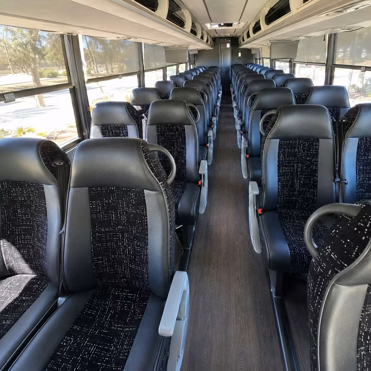 56 passenger charter bus inside