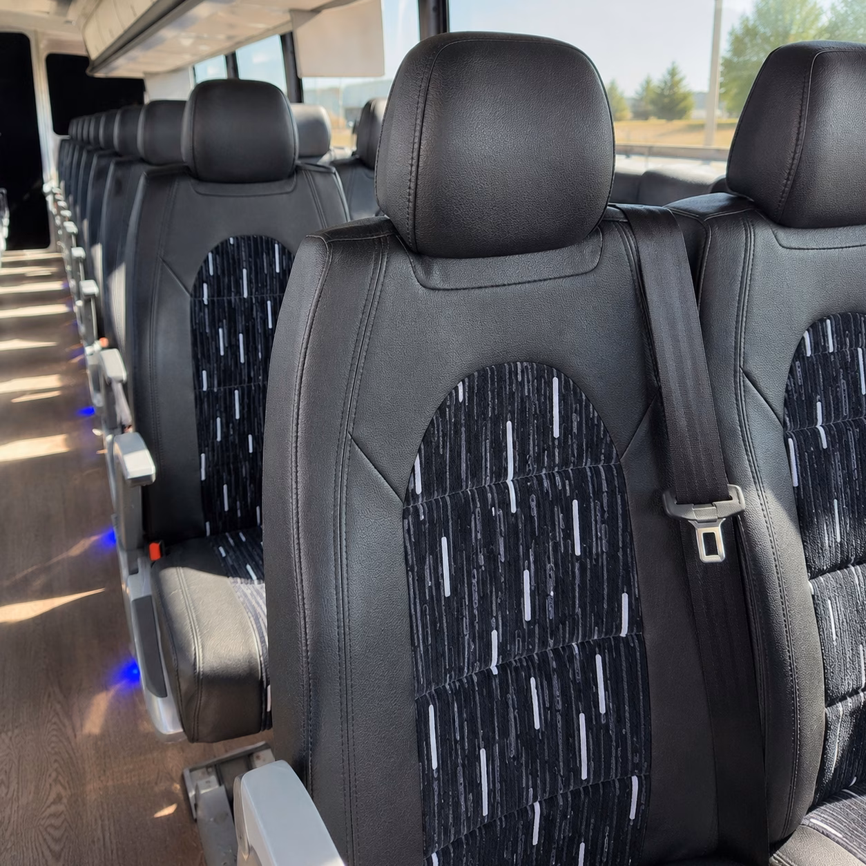 escondido charter bus rental interior