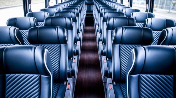 escondido 54 passenger charter bus inside